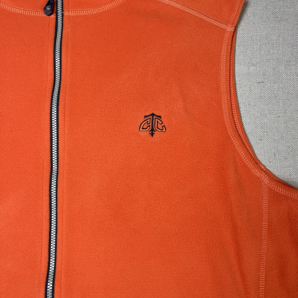 Peter Millar Vest Mens Large Orange Fleece Full Zip Mock Neck Golf‎ Crown Logo - Picture 2 of 12
